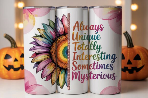 Autism Sunflower Tie-Dye 20oz Tumbler Graphics for Tumbler Wraps