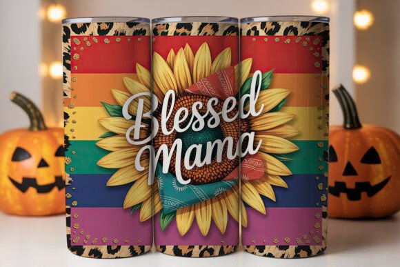 Blessed Mama 20oz Tumbler Wrap Graphics for Branding