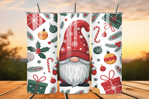 Christmas Gnome with Gifts Tumbler Wrap: Graphics & Tumbler Wraps