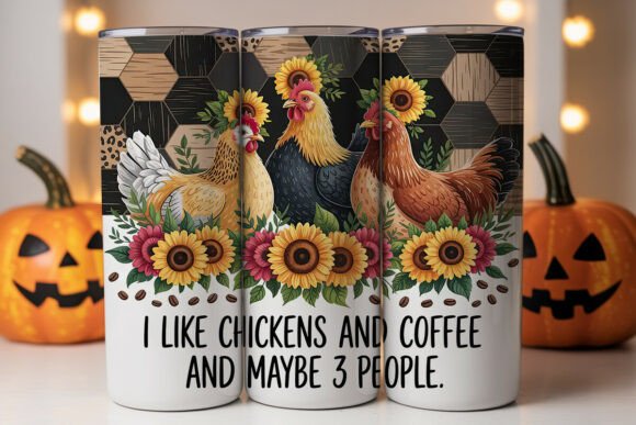 Coffee Chickens Tumbler Wrap: Graphics for Local Branding