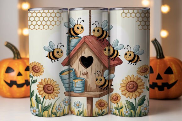 Cute Bee Honeycomb 20oz Tumbler Wrap Graphics Review
