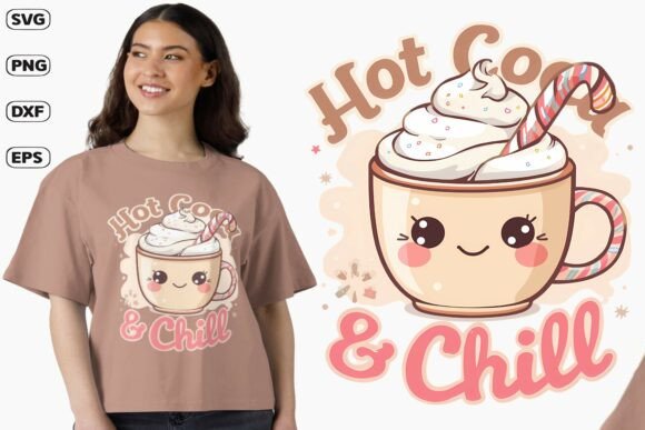 Cute Cocoa Cup Christmas Design: T-Shirt Graphics Review