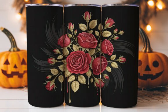 Dark Rose Gold Floral Tumbler Wrap Review