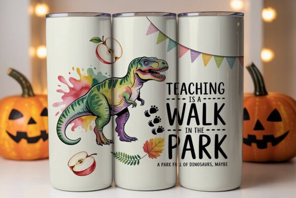Dinosaur Teacher 20oz Tumbler Wrap Graphics and Tumbler Wraps
