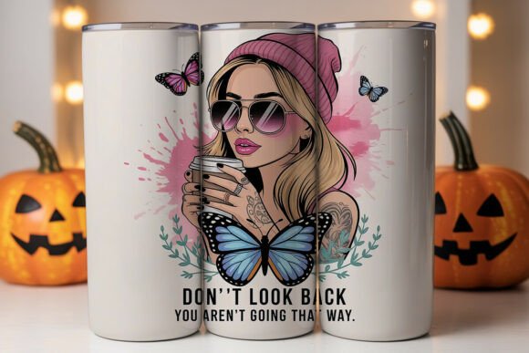 Don't Look Back Tumbler Wrap: Graphics for Tumbler Wraps