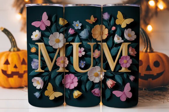 Elegant Floral Mum 20oz Tumbler Wrap