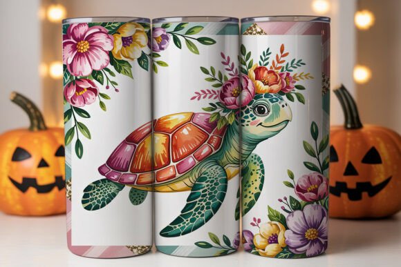 Floral Sea Turtle Tumbler Wrap Graphics Review