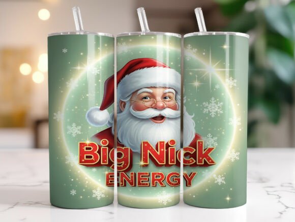 Funny Santa Big Nick Energy Tumbler Wrap Graphics Review