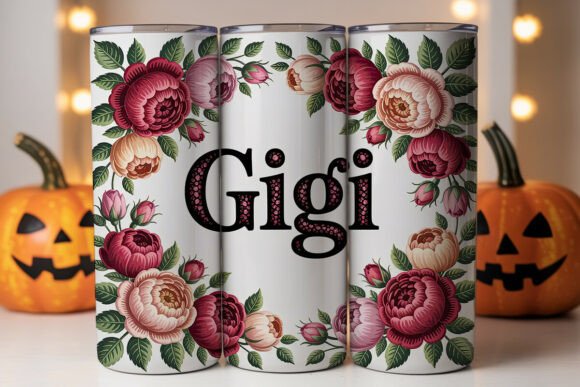 Gigi Rose Tumbler Wrap PNG: Graphics for Real Projects