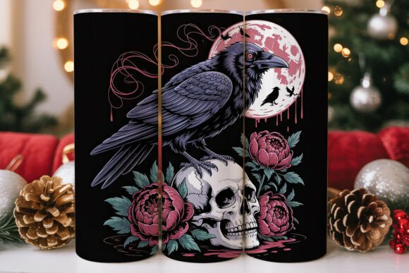 Gothic Raven Skull Tumbler Wrap Graphics Review