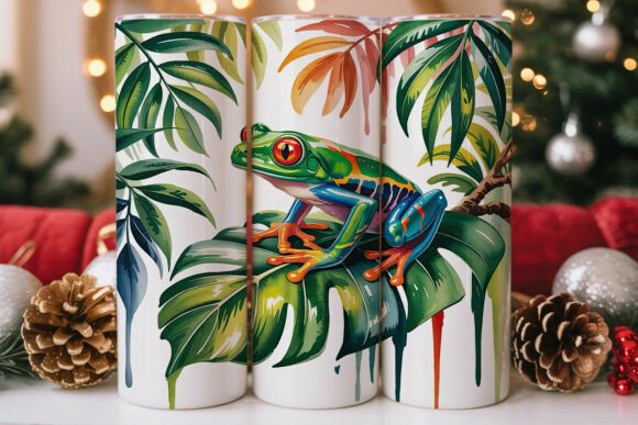 Jungle Frog Sunset 20oz Tumbler Wrap Graphics