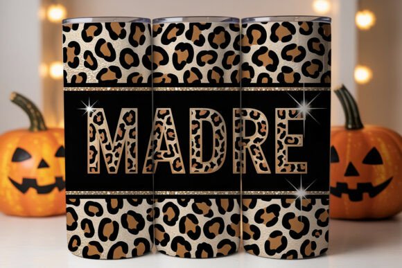 Madre Leopard Glitter 20oz Tumbler Wrap