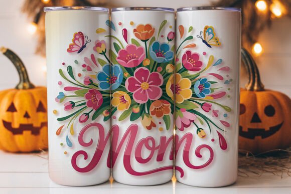 Mom Floral Tumbler Wrap PNG: Graphics for Tumbler Wraps