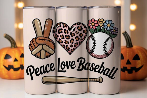 Peace Love Baseball Tumbler Wrap: Graphics for Local Brands