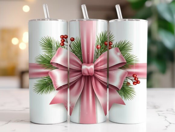 Pink Christmas Bow Tumbler Wrap Graphics Review