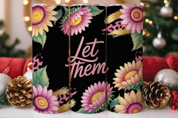 Pink Sunflower Leopard 20oz Tumbler Graphics and Wraps