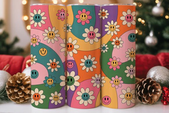 Retro Groovy Flowers 20oz Tumbler Wrap Graphics Review