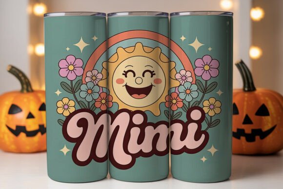 Retro Groovy Mimi Tumbler Wrap Graphics for Crafters