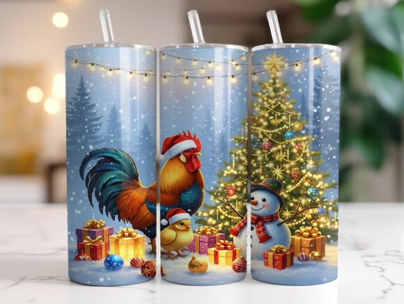 Rustic Farmhouse Rooster Tumbler Design