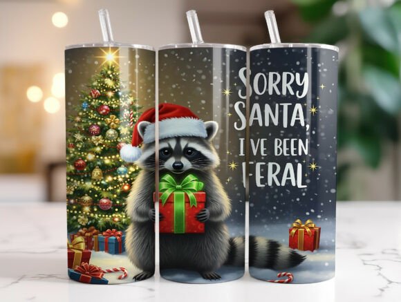 Sassy Feral Christmas Graphics and Tumbler Wraps