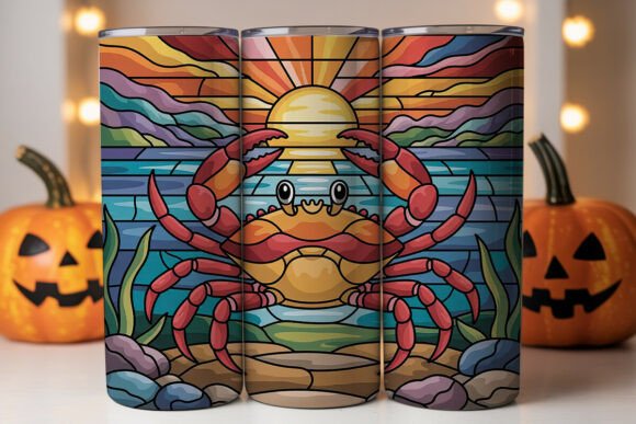 Stained Glass Crab: Tumbler Wraps & Graphics for Publishers