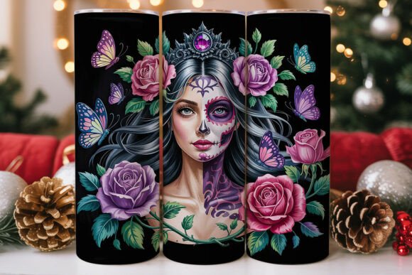 Sugar Skull Queen 20oz Tumbler Wrap: Graphics & Tumbler Wraps