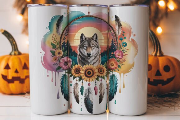 Wolf Dreamcatcher: Graphics for Tumbler Wraps