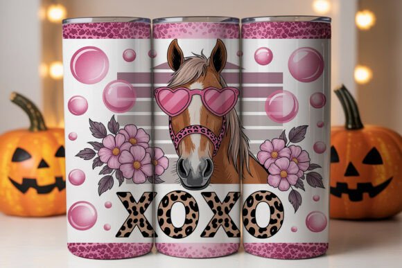 XOXO Horse Tumbler Wrap Graphics for Crafters